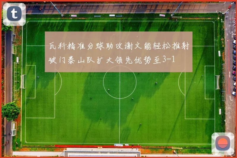瓦科精准分球助攻谢文能轻松推射破门泰山队扩大领先优势至3-1